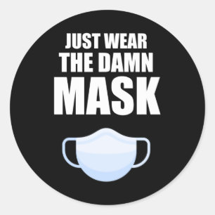 Tragen Sie einfach die Maske Runder Aufkleber
