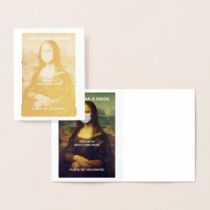 TRAGEN SIE EINFACH EINE MASK MONA LISA Gold Foil C Folienkarte