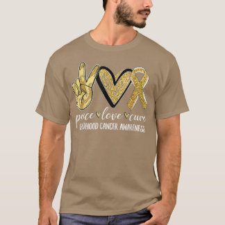 Tragen Sie Gold Ribbon Peace Liebe heilen Kinderkr T-Shirt