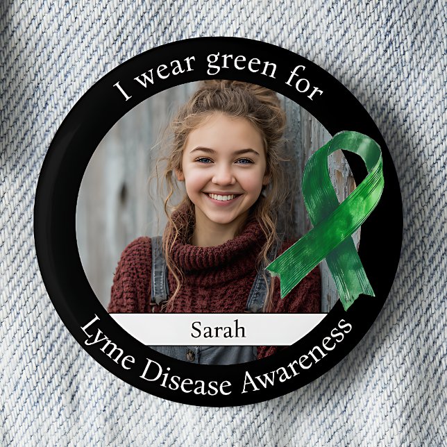 Tragen Sie Grün für das Lyme-Borreliose-Bewusstsei Button (Von Creator hochgeladen)