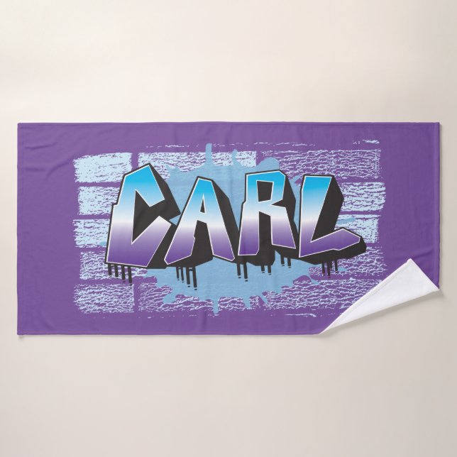 Tragen Sie Ihren Namen Graffiti Bath Beach Handtuc Badehandtuch (Badehandtuch)