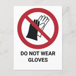 Tragen Sie keine Handschuhe, Zeichen des Verbots Postkarte