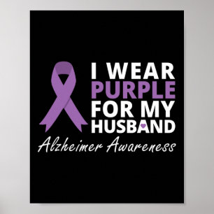 Tragen Sie Lila für die Liebe meiner Husband Ribbo Poster