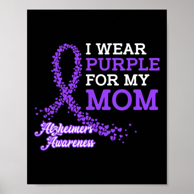 Tragen Sie Lila für meine Mama Alzheimer's Awarene Poster (Vorne)