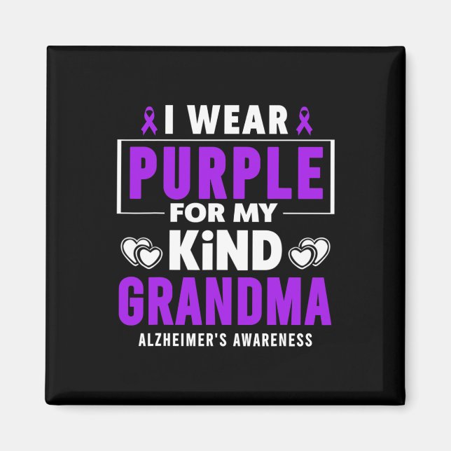 Tragen Sie Lila für meine Oma Alzheimerheimer's Aw Magnet (Vorne)