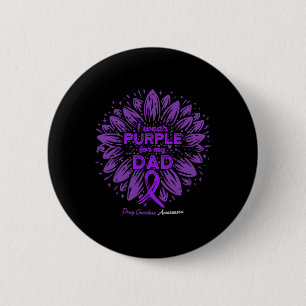 Tragen Sie Lila für meinen Vater Sunflower Drug Ov Button