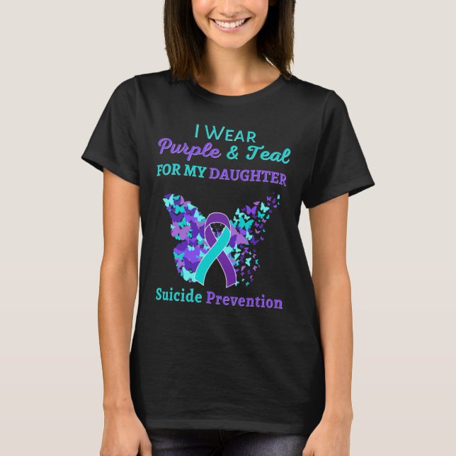 Tragen Sie Lila und Aquamarin für meine Tochter Su T-Shirt (Vorderseite)