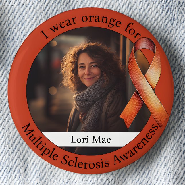 Tragen Sie Orange für Multiple-Sklerose-Bewusstsei Button (Von Creator hochgeladen)