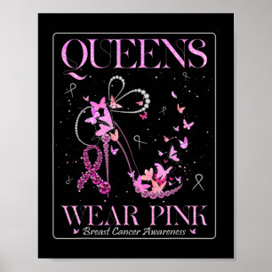 Tragen Sie Pink Breast Cancer Awareness Bling Pink Poster