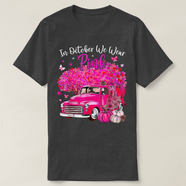 Tragen Sie Pink Breast Cancer Awareness Pumpkin Tr T-Shirt (Design vorne)