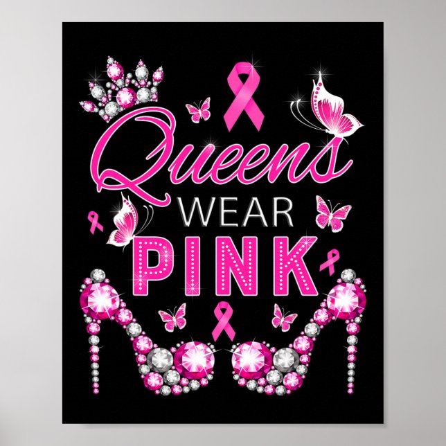 Tragen Sie Pink Breast Cancer Awareness Ribbon Sup Poster (Vorne)