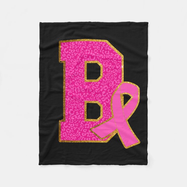 Tragen Sie Pink Bulldogs Breast Cancer Awareness B Fleecedecke (Vorderseite)