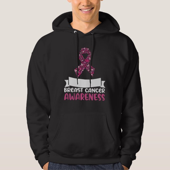Tragen Sie Pink Familie Matching Brustkrebs Bewuss Hoodie (Vorderseite)