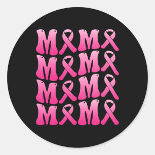 Tragen Sie Pink für mein Mama-Brustkrebs-Unterstüt Runder Aufkleber