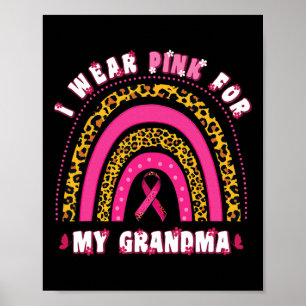 Tragen Sie Pink für mein Oma Groovy Brustkrebs Gra Poster