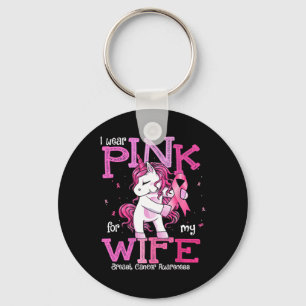 Tragen Sie Pink für meine Ehefrau Shirt Brustkrebs Schlüsselanhänger