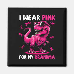 Tragen Sie Pink für meine Oma T-rex Dinosaurier Br Magnet