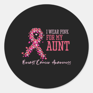 Tragen Sie Pink für meine Tante Brustkrebs Aufklär Runder Aufkleber