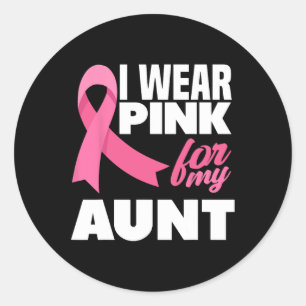 Tragen Sie Pink für meine Tante Tante Brustkrebs-B Runder Aufkleber