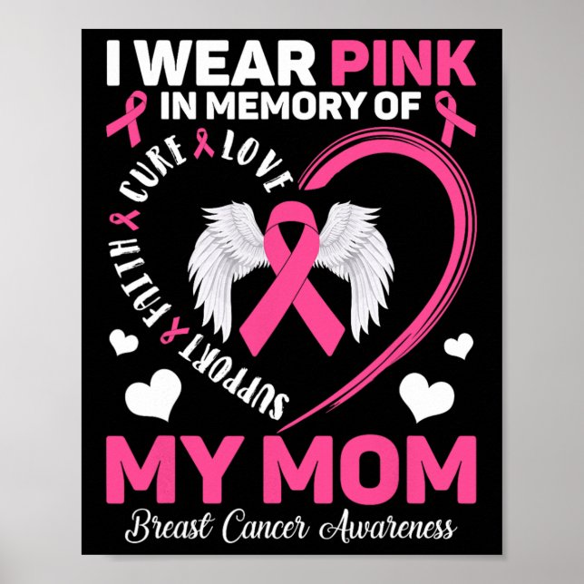 Tragen Sie Pink im Gedächtnis meiner Mama Brustkre Poster (Vorne)