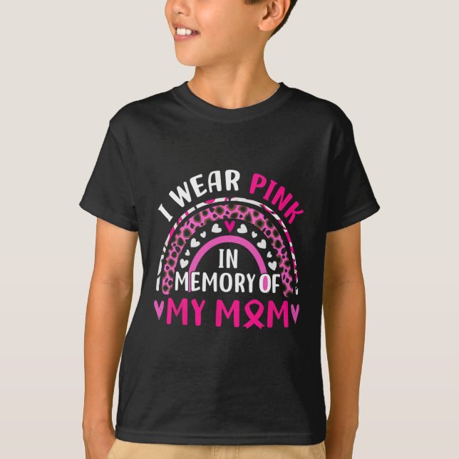 Tragen Sie Pink im Gedächtnis meiner Mama Brustkre T-Shirt (Vorderseite)