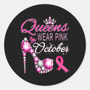 Tragen Sie Pink im Oktober Brustkrebs-Bewusstsein  Runder Aufkleber