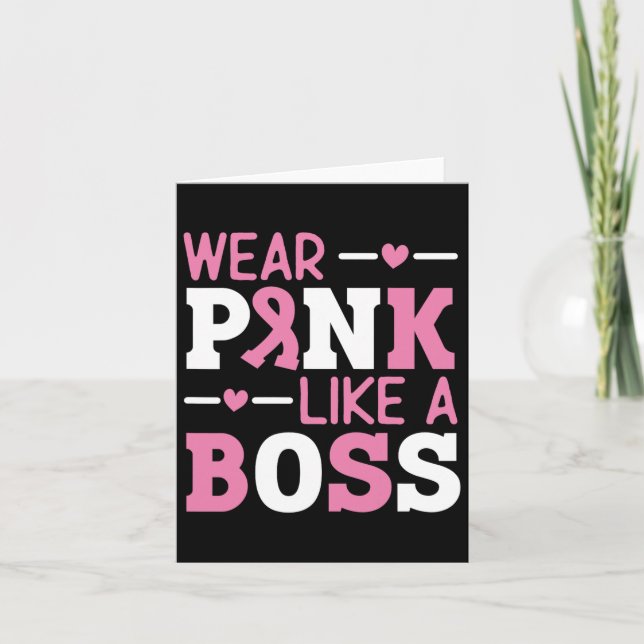 Tragen Sie Pink wie ein rosa, rosa Ribbon Brustkre Karte (Vorderseite)