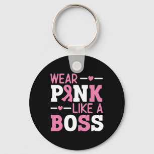 Tragen Sie Pink wie ein rosa, rosa Ribbon Brustkre Schlüsselanhänger