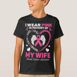 Tragen Sie Rosa im Gedächtnis meiner Ehefrau Brust T-Shirt