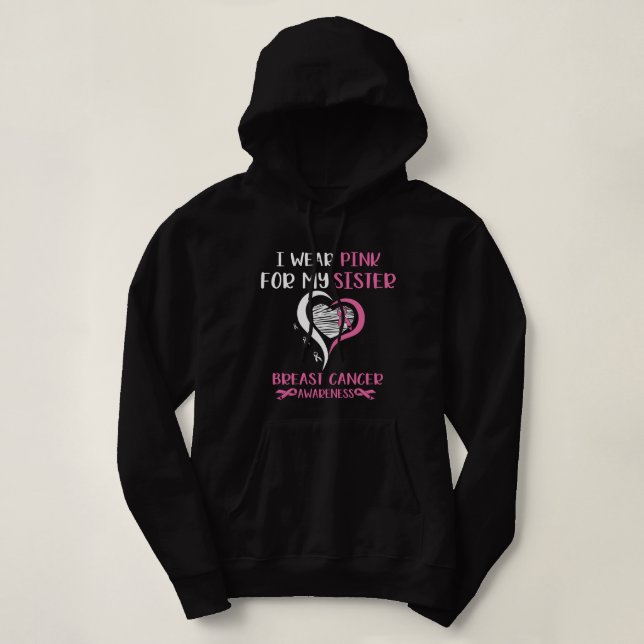 Tragen Sie rosa Ribbon Schwester Brustkrebs Kriege Hoodie (Design vorne)