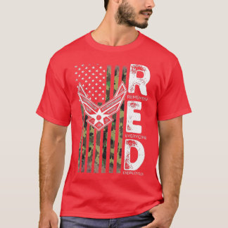 Tragen Sie Rot am Freitag Militärveteran Unterstüt T-Shirt