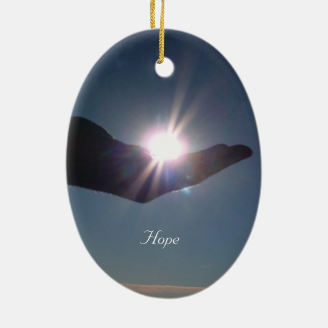 Tragen Sie Sonnenschein, Hoffnung und Inspiration  Keramik Ornament (Hinten)