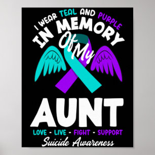 Tragen Sie Teal und Purple in Erinnerung an Tante Poster