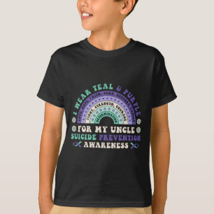 Tragen Sie Türkis Lila Für Onkel Prävention Regenb T-Shirt