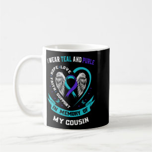 Tragen Sie Türkis und Lila für das Bewusstsein für Kaffeetasse