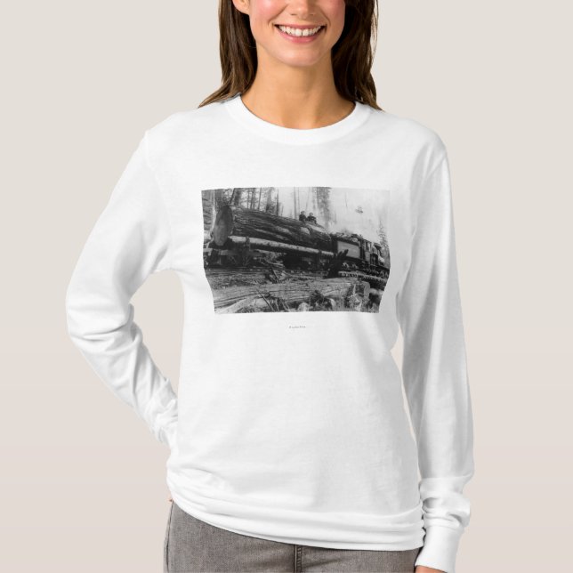 Tragende Männer des Protokollierungs-Zugs und T-Shirt (Vorderseite)