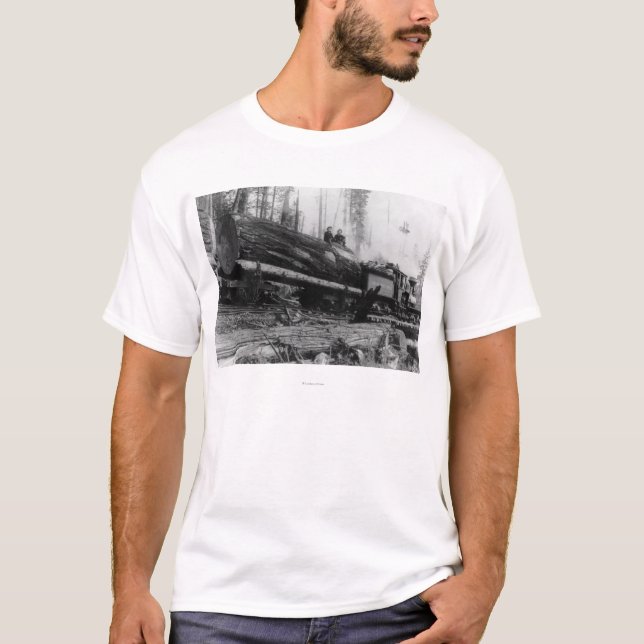 Tragende Männer des Protokollierungs-Zugs und T-Shirt (Vorderseite)
