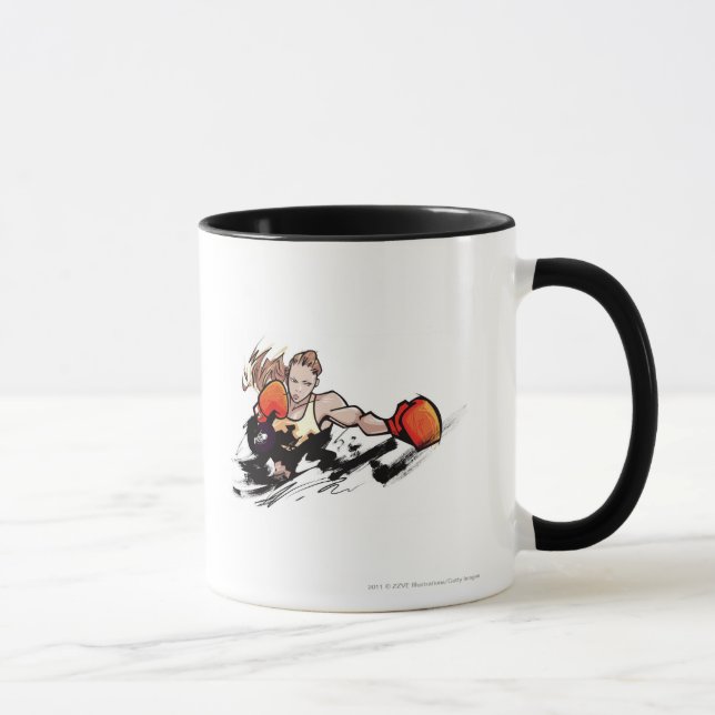 Tragender Boxhandschuh der Frau Tasse (Rechts)