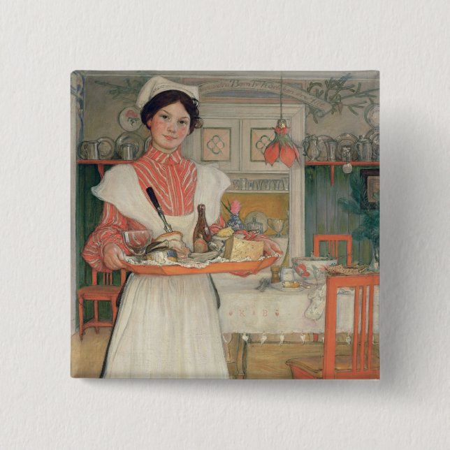 Tragendes Frühstück Martina auf einem Behälter, Button (Vorderseite)