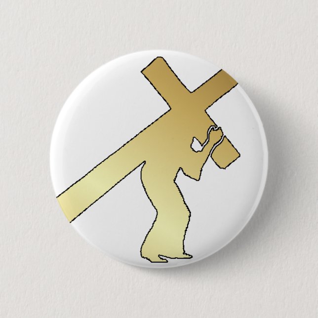 TRAGENDES KREUZ CHRISTUS BUTTON (Vorderseite)
