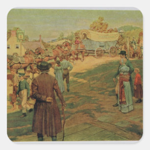 Tragendes Pulver zum Perry beim Eriesee, 1911 Quadratischer Aufkleber
