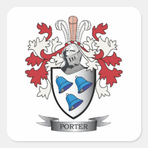Träger-Familienwappen-Wappen Quadratischer Aufkleber