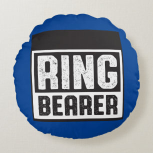 Trägerring Blau und Schwarze Sammlung Rundes Kissen