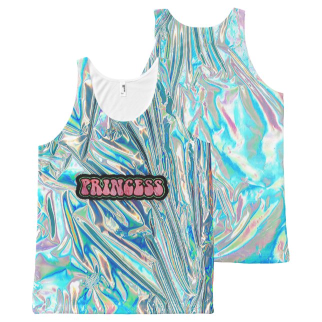 Trägershirt Prinzessin-Iridescent Komplett Bedrucktes Tanktop (Vorder- und Rückseite)