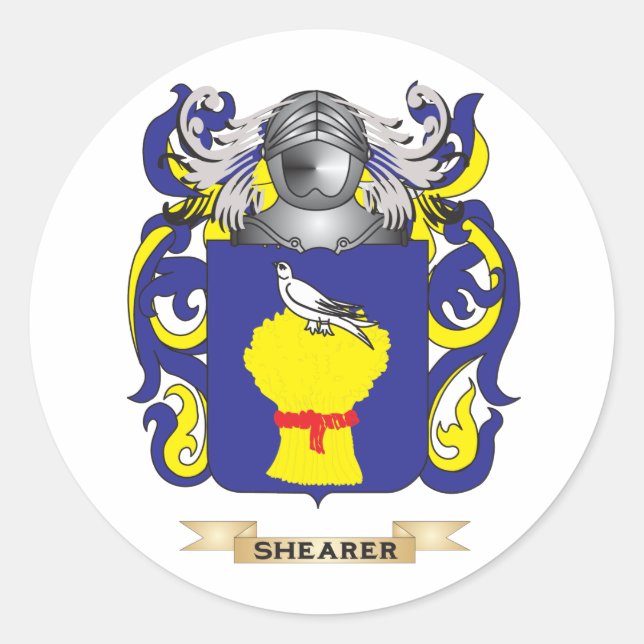 Trägerwaffe (Familienwappen) Runder Aufkleber (Vorderseite)