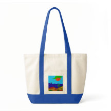 Tragetasche mit blauen Trägern und 2 Designs