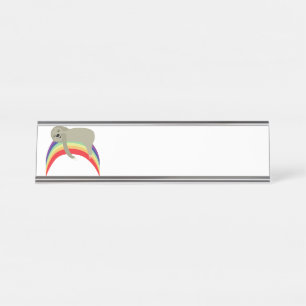 Trägheit auf Regenbogen Schreibtischnamensplakette