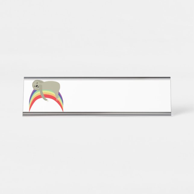 Trägheit auf Regenbogen Schreibtischnamensplakette (Vorderseite )