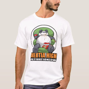 Trägheit hoch, Motivation niedrig - fauler Panda- T-Shirt
