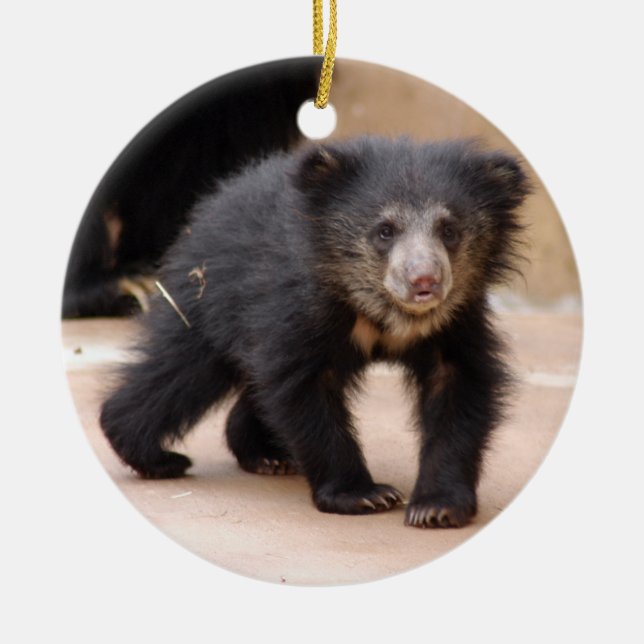 Trägheits-Bärenjungs-Weihnachtsverzierung Keramik Ornament (Vorne)
